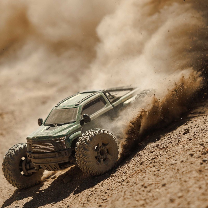 1/10 Big Rock 4X4 223S BLX Brushless Street Truck RTR W/DSC, Green: ARA4312V4T2