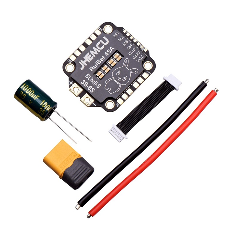 30X30mm JHEMCU RuiBet 45A BLHELI_S Dshot600 3-6S Brushless 4in1 ESC for FPV Flight Controller Stack DIY Parts