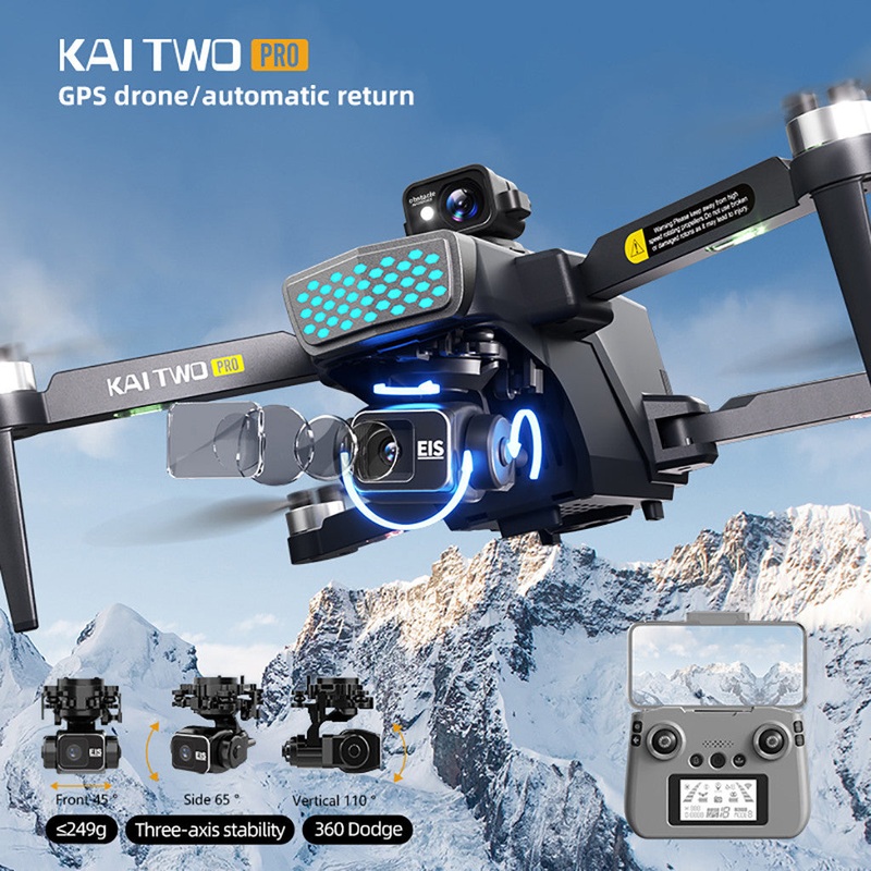 KAI TWO PRO GPS Drone 4K Professional 8K Three Axle Self Stabilization HD Camera 360 Obstacle Avoidance Brushless RC Quadcopter Standard 1B