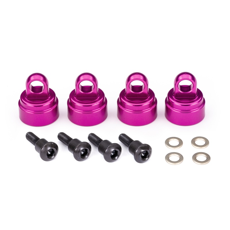 Shock Caps, Pink Aluminum (4): 3767P