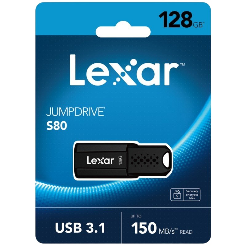 Lexar 128GB JumpDrive S80 USB 3.1 Flash Drive, Up To 150MB/S Read