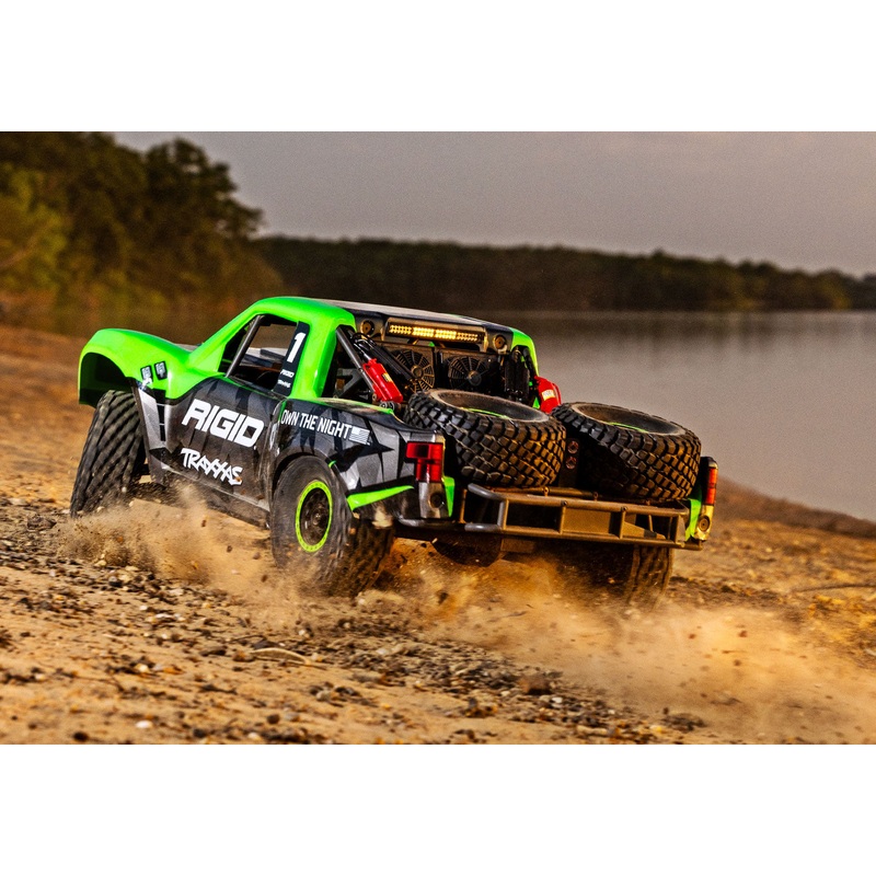 1/8 Unlimited Desert Racer, W/Lights 4WD, (Requires battery & charger): Rgid Green /Black