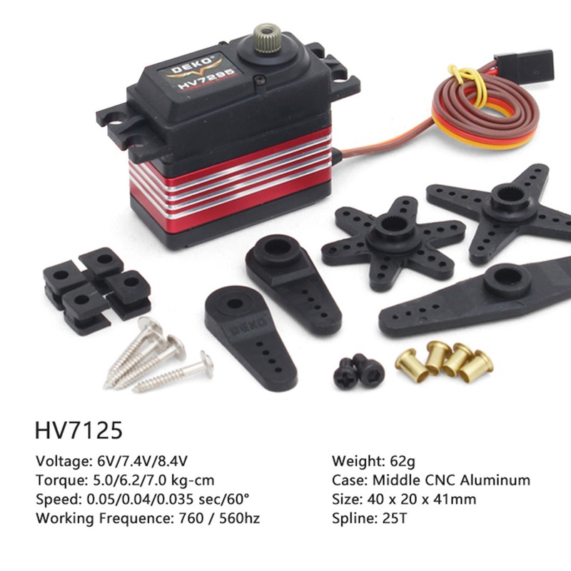 DEKO HV7125 Standard High-voltage Digital Servo Steering Gear for RC Helicopter