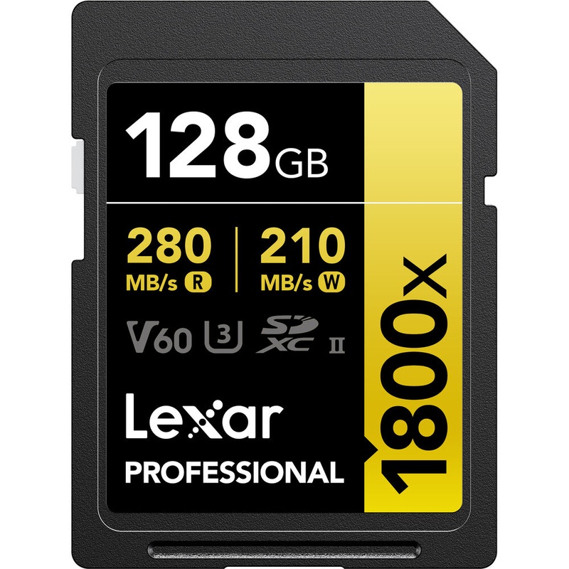 Lexar Professional Gold Series 128GB SDXC UHS-II 280MB/s Memory Card - V60