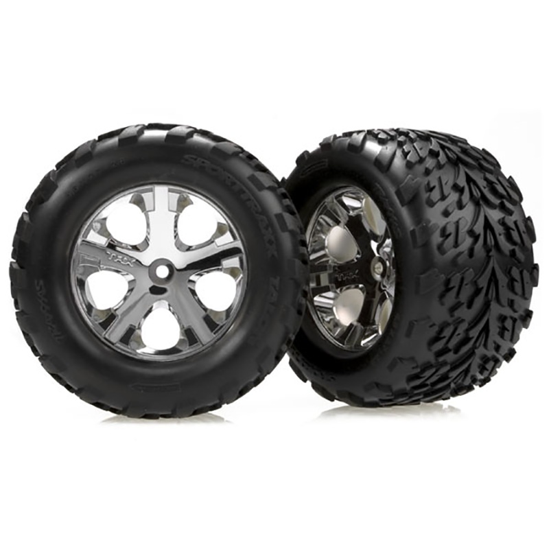 Talon Tires/ Chrome Wheel (2): 4WD F/R, 2WD Frt