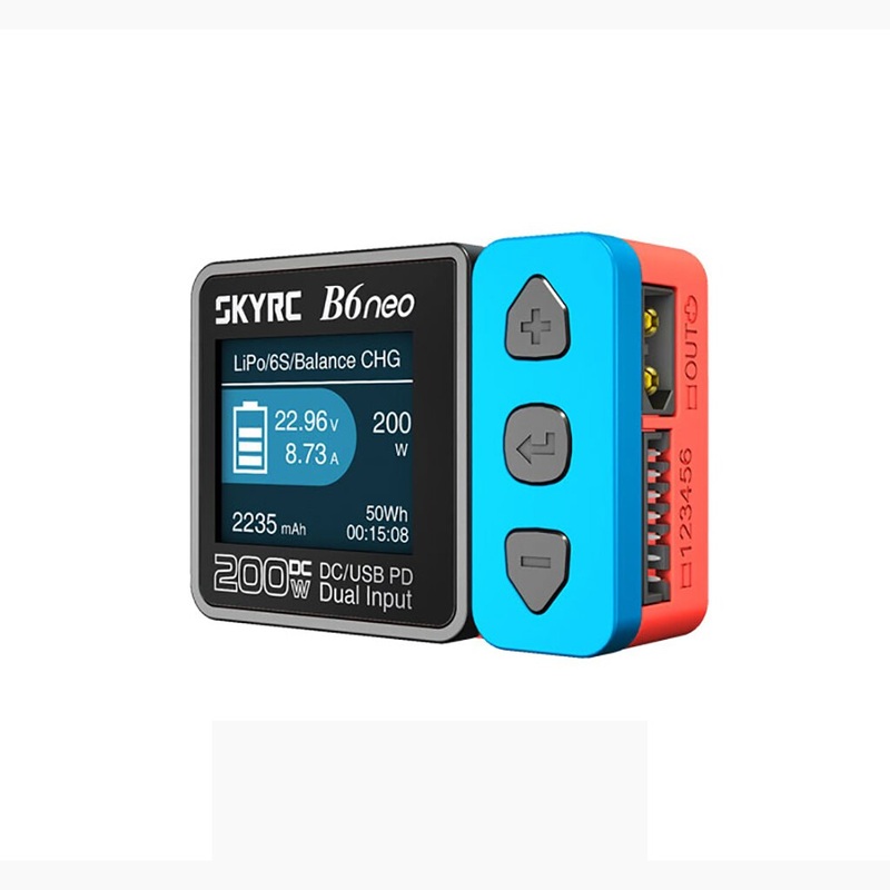 SkyRC B6neo Lipo Battery Balance Charger AC 80w DC 200W Multi-Function Smart PD PCH-150 Charging Dock Discharger Red