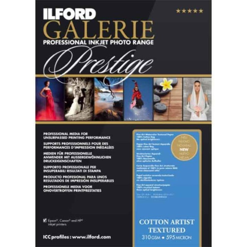 Ilford Galerie Cotton Artist Textured 310gsm (A4, 25 Sheets)