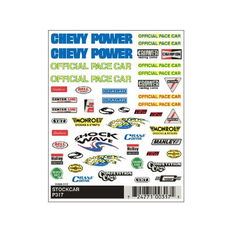 Pine Car Dry Transfer NASCAR