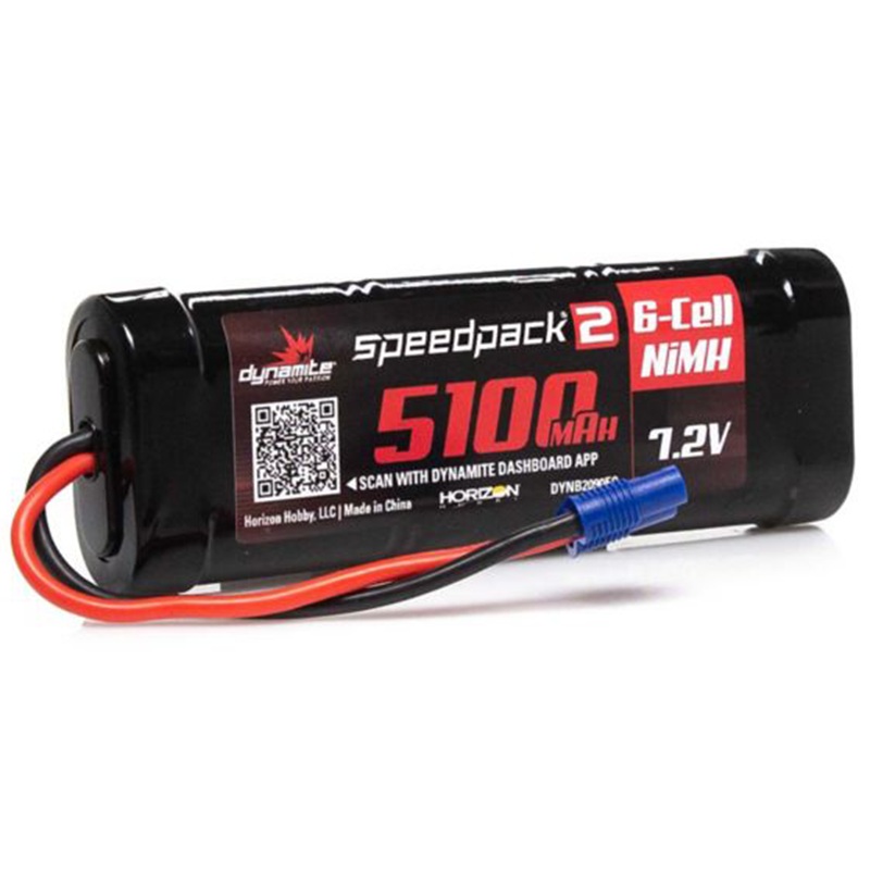 6 Cell 5100mAh 7.2V NiMH Flat: EC3