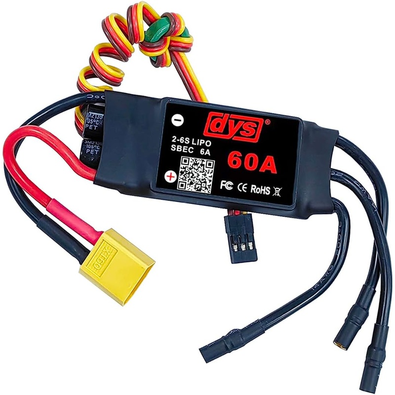 DYS 60A 2-6S Brushless ESC With 5V/6A BEC For RC fixed-wing Aircraft