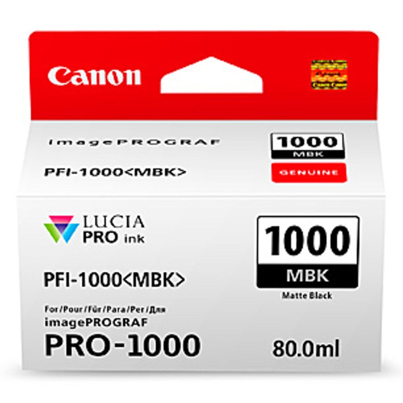 Canon PFI1000MBK High Yield Ink Cartridge 5490 Pages - Matt Black