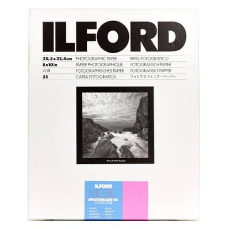 Ilford Multigrade RC Cooltone Glossy 8X10" 20.3X25.4CM 25 Sheets MGRCCT1M