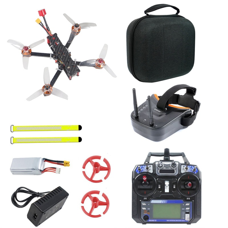 QWinOut DIY F4 X1 175mm FPV Racing Drone Quadcopter RTF with FPV Goggles F4 3-4S AIO Flysky Remote Controller EVA Handbag no Bag