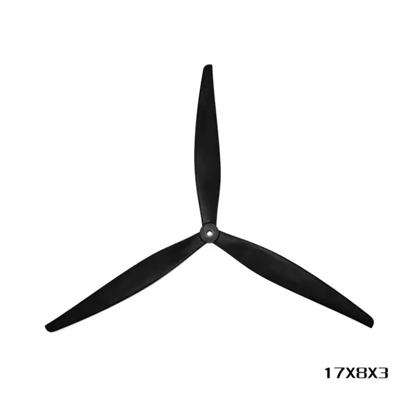 HQporp 1Pair CW+CCW 17inch 3 Blades CRN Propeller 8inch Pitch 6mm Mounting Hole For 17inch FPV RC Toy Airplane Quadcopter black