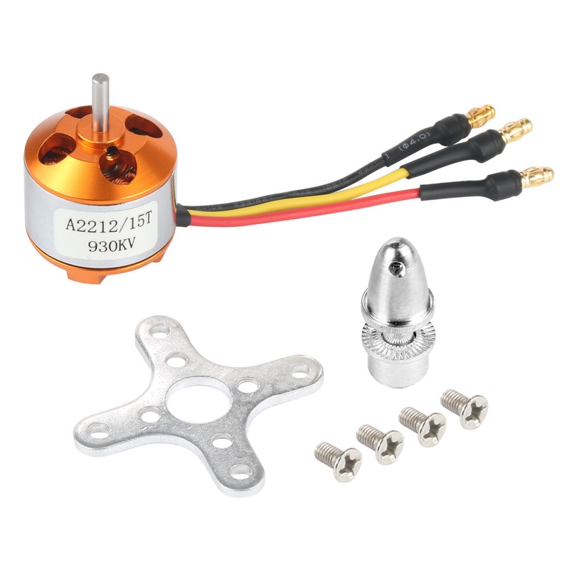 QWinOut A2212 930KV Brushless Outrunner Motor 15T with 3.5mm Male Banana Bullet for RC DIY Aircraft Multi-Copter Quadcopter Drone 1 Pcs