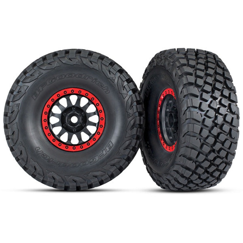 Tires and Wheels Assembled (Method Race Wheels, black and red) (2): 8474