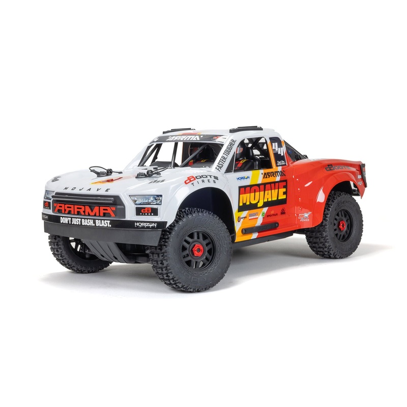 1/8 Mojave 4S 4WD BLX: (Requires battery & charger): White/Red: ARA4404T1