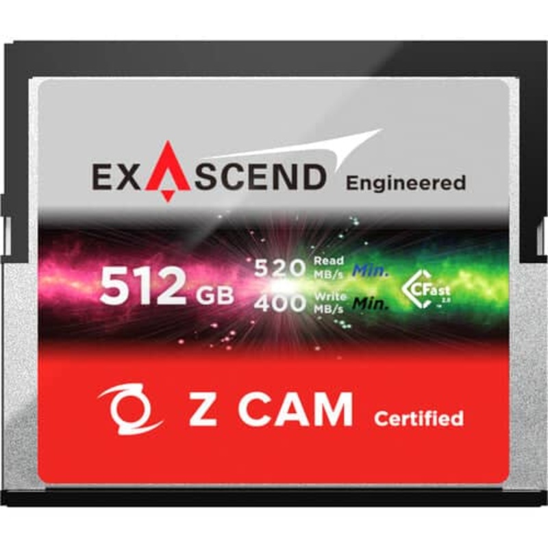 Z CAM EXASCEND 512GB CFast 2.0 520MB/s Memory Card