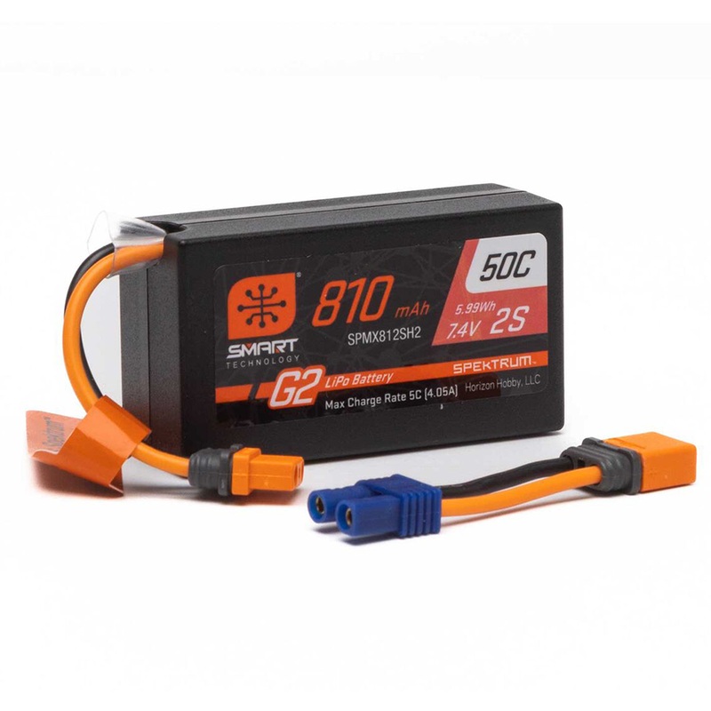 2 cell 810mAh 7.4V Smart G2 50C LiPo; IC2