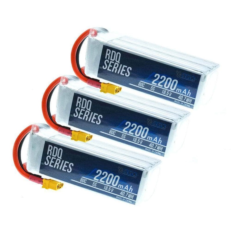 3 PACK of RDQ Series 18.5V 5S 2200mAh 80C Long Range LiPo Battery - XT60