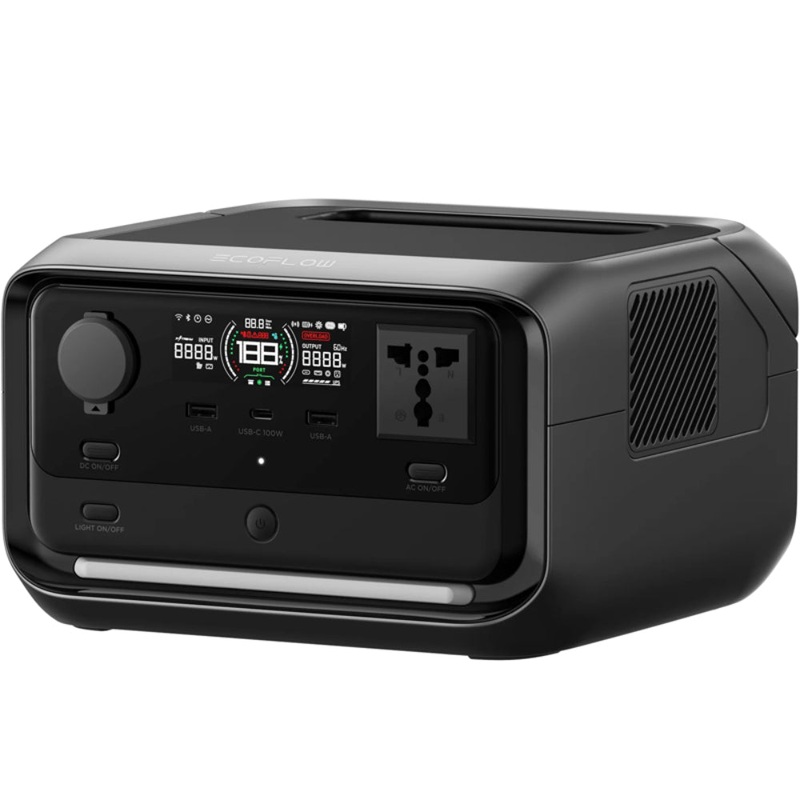 EcoFlow River 3 Plus Portable Power Station with 600W AC Output & Built in 286Wh (23Ah@12V) LFP Battery