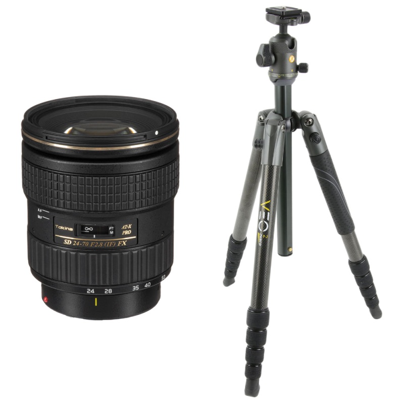 Tokina 24-70mm f/2.8 PRO FX Lens for Canon + Vanguard VEO 2 265CB Tripod