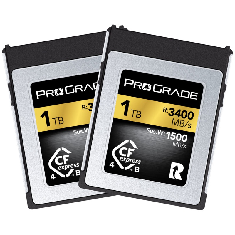 Prograde Digital Gold 1TB CFexpress 4.0 Type B 3400MB/s Memory Card (2 Pack)