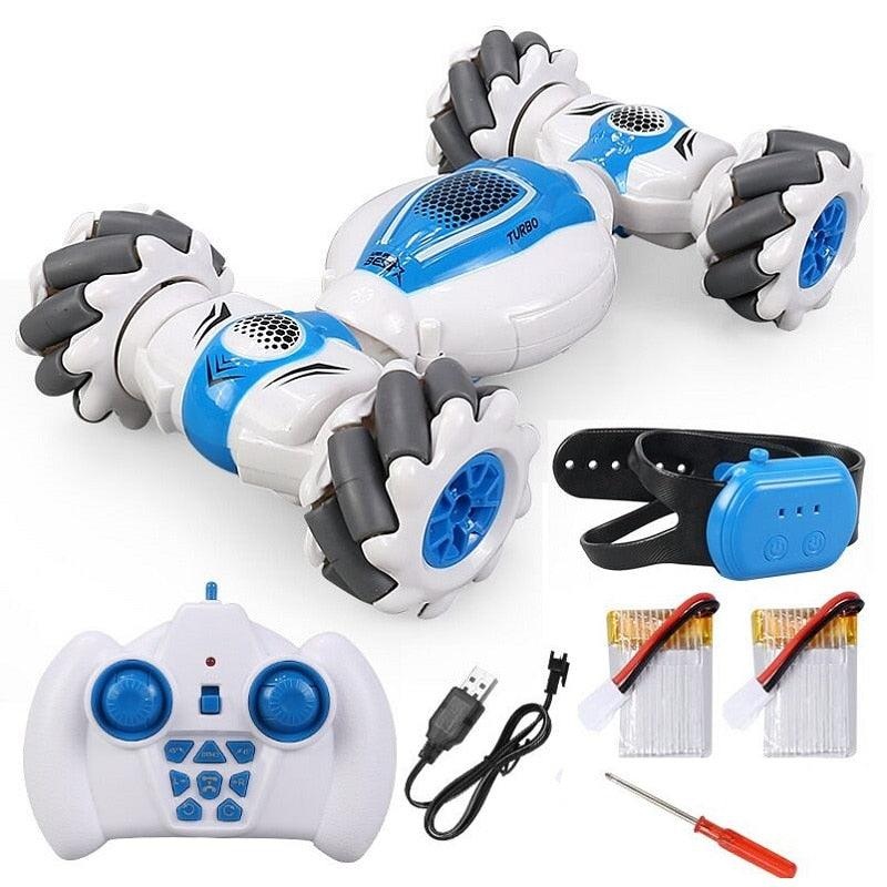 S-012 RC Stunt Car Remote Control Watch Gesture Sensor Electric Toy RC Drift Car 2.4GHz 4WD Rotation S012 kids Christmas gifts green no watch