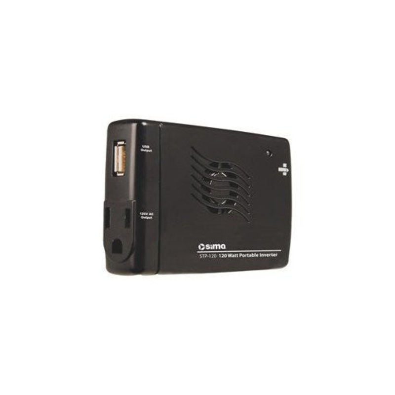 Sima STP-120 DC-to-AC Power Inverter - 12V DC - 120V AC - Continuous Power:120W