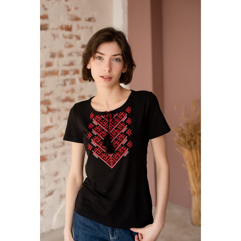 Black Embroidered T-Shirt