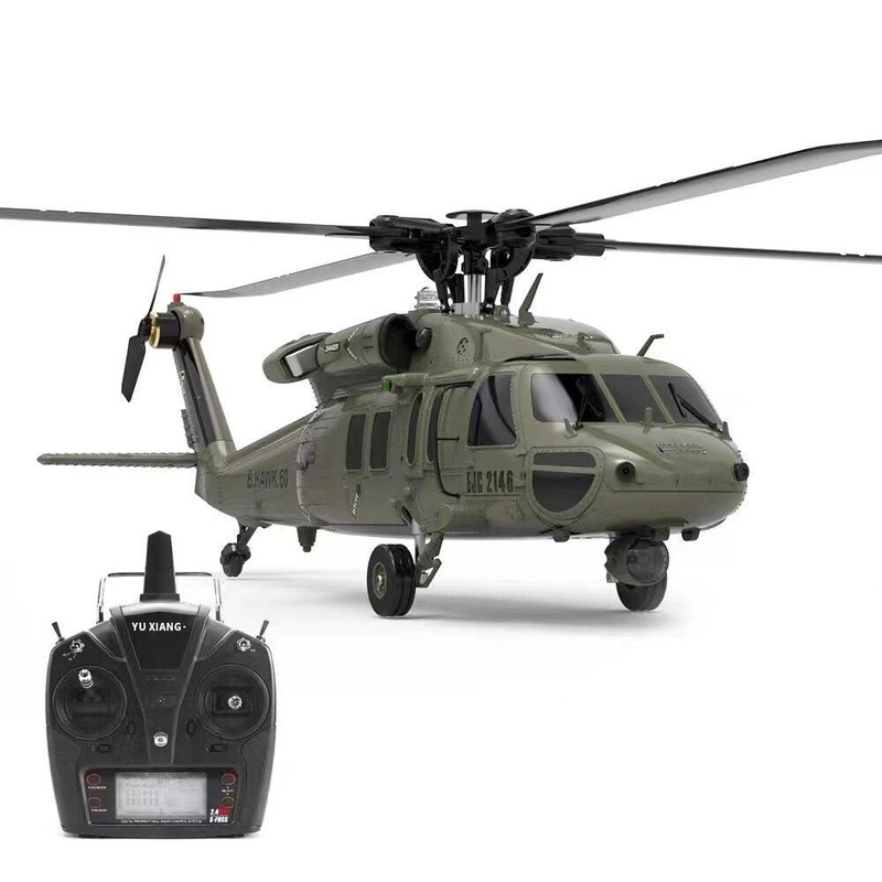 F09 6-Axis RC Helicopter - High Simulation 1:47 Scale UH60-Black Hawk Dual Brushless Motor Professional Remote Control Toy Plane