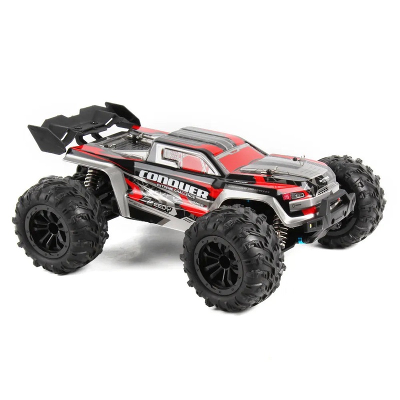 1:16 Scale RC Car 50km/h High-Speed 4WD Off-Road Monster Truck with RC390 Motor, 7.4V 1300mAh Battery, and 2.4GHz Remote Control Red
