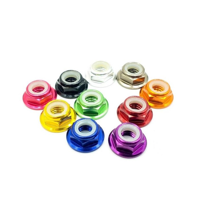 M5 ANODIZED PROP NUT LOW PROFILE FLANGED HARDWARE (5PCS.) Light Blue