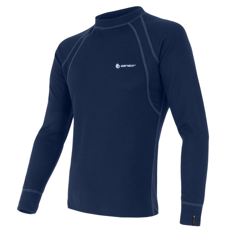 Sensor Double Face Men's Thermal Long Sleeve T-Shirt, Deep Blue
