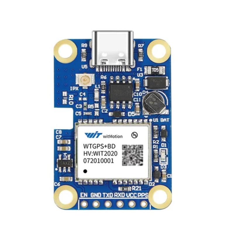 WitMotion WTGPS-BD Multi-GNSS Module, GPS+BeiDou with GLONASS/GALILEO/QZSS/SBAS, Type-C & TTL, IPX Antenna, High Sensitivity -162 dBm, Arduino-Friendly