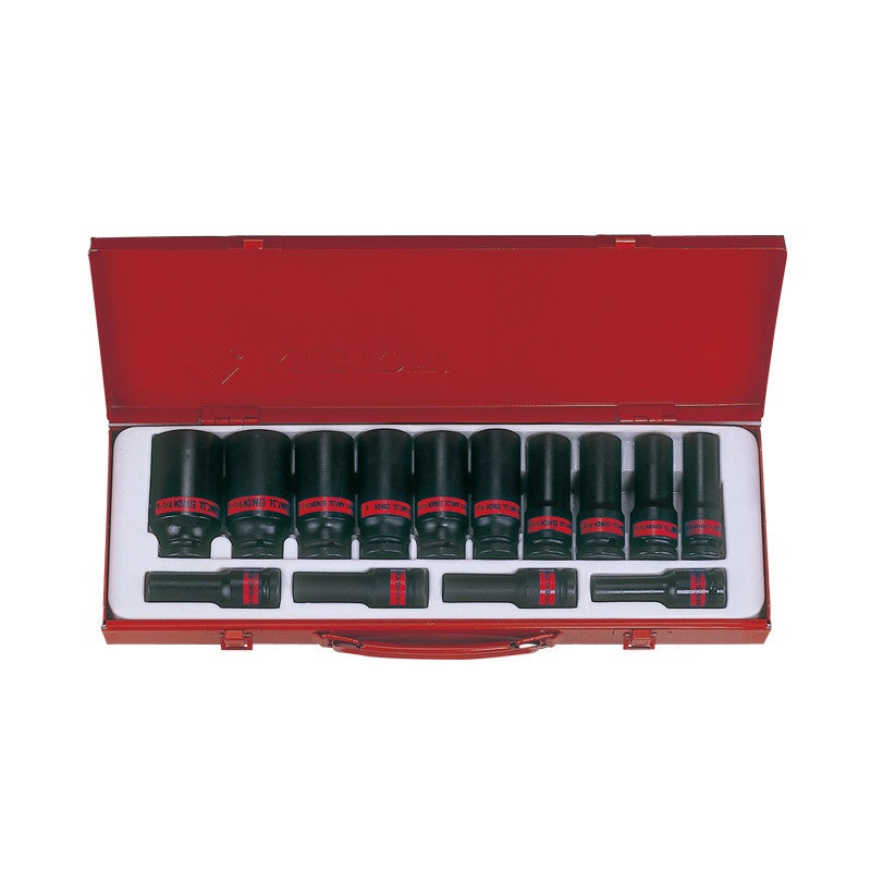16-Piece 1/2" Impact Socket Set (3/8" - 1-1/4") in Metal Case