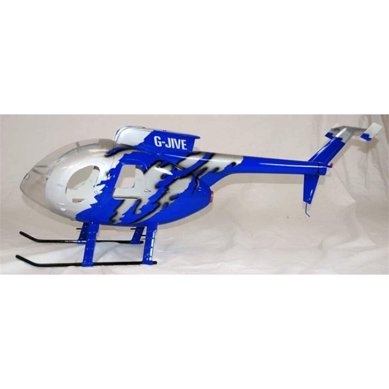 470 MD500E R/C Helicopter Pre-Painted Fuselage 470 Size G-Jive Painted Blue