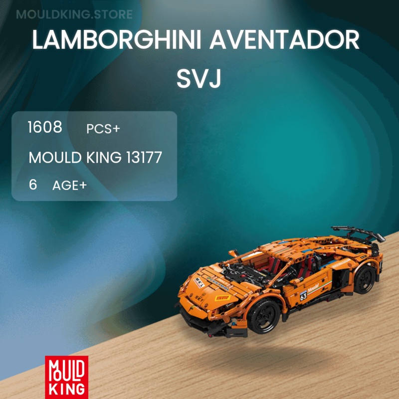 MOULD KING 13177 Lamborghini Aventador SVJ with 1608 Pieces