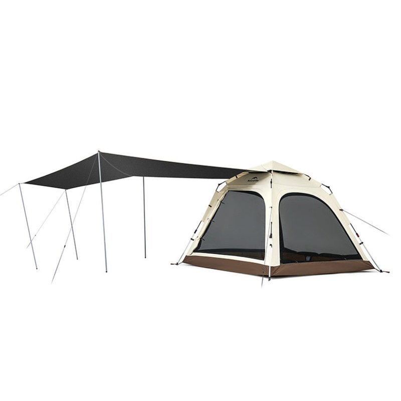 Naturehike Ango Automatic Three-Person Tent with Canopy, Brown