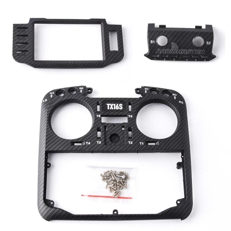 Original RadioMaster TX16s Leather Side Grips & Face plate set & CNC Metal Upgrade Parts Set and Folding Handle Brown