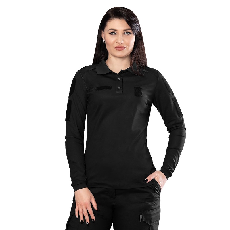 Pani Paladin Long CoolPass Pique Polo Shirt Black, XS
