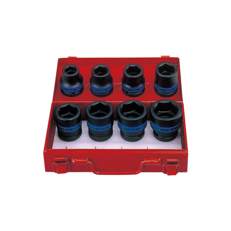8-Piece 3/4" Impact Socket Set in Metal Case by KING TONY