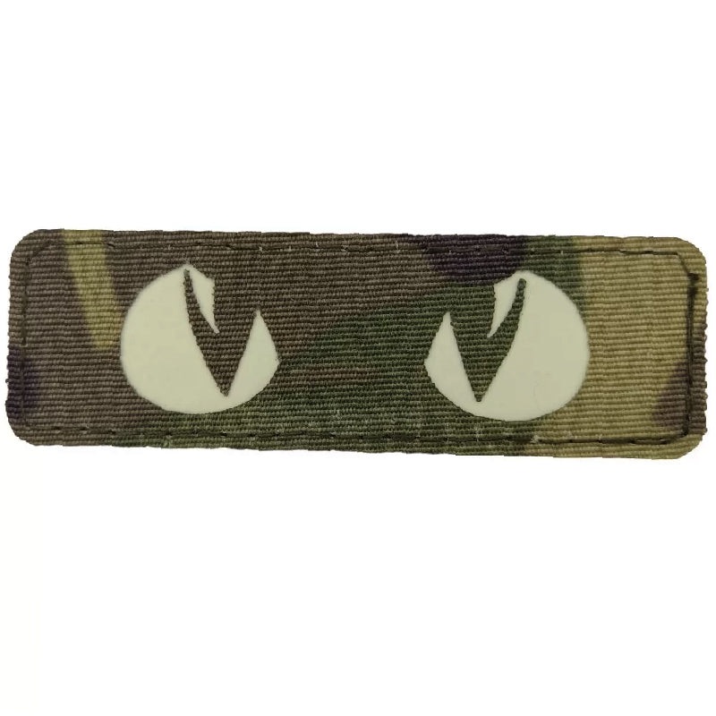 Glow-in-the-Dark Cat Eyes Patch, Laser Cut Multicam Design
