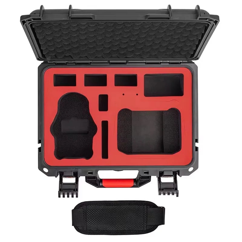 STARTRC Hard Waterproof Box for DJI Mini 4 Pro/Mini 3 Pro, IP67, fits RC/RC2/RCN1, Batteries & Charging Hub Black Red