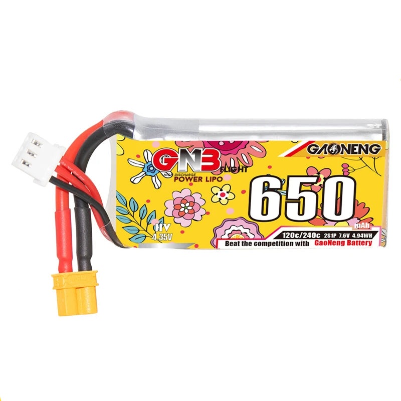 Gaoneng GNB 2S/3S/4S/5S/6S/8S 650mAh 120C/240C Lipo Drone Battery With XT30 Plug 1PCS 30.4V XT30