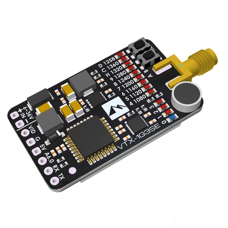 Matek System VTX-1G3SE-9 Transmitter - 1.2G/1.3GHz 9CH INTL 0.1mW/25mW/200mW/800mW FPV Transmitter For racing drone Goggles instead VTX-1G3-9