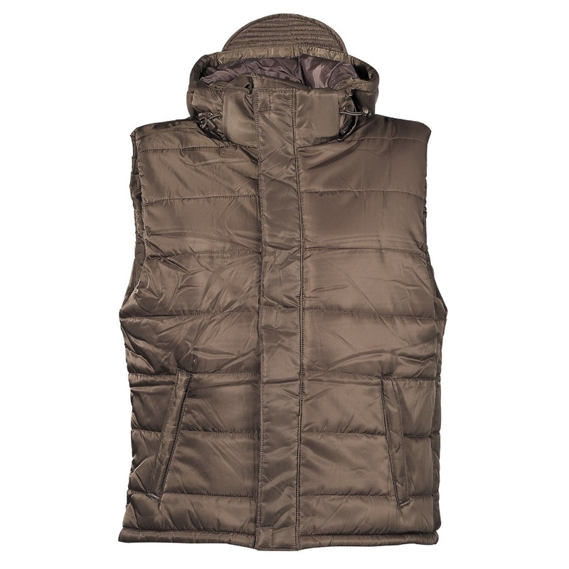 MFH Olive Insulated Vest with Hood