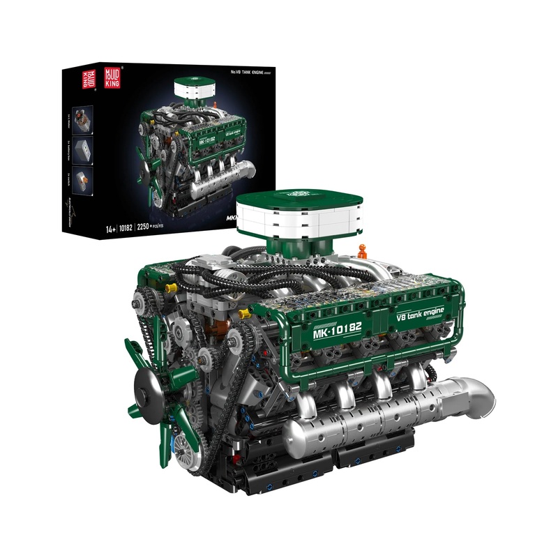 Mould King 10182 Motorised V8 Tank Engine Building Set | 2,250 Pcs