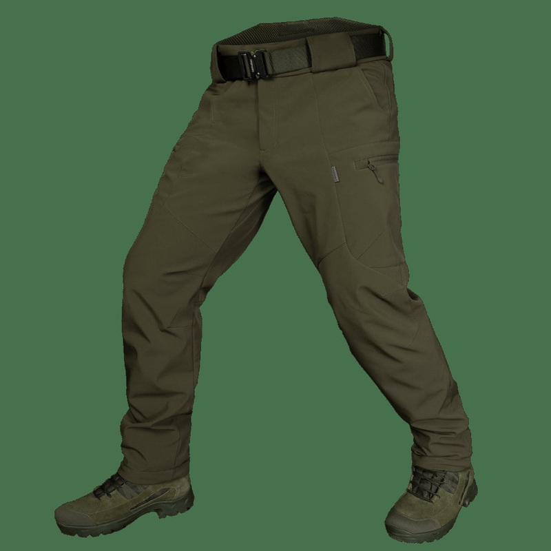 Olive Soft Shell Mesh Pants - Durable Outdoor Comfort