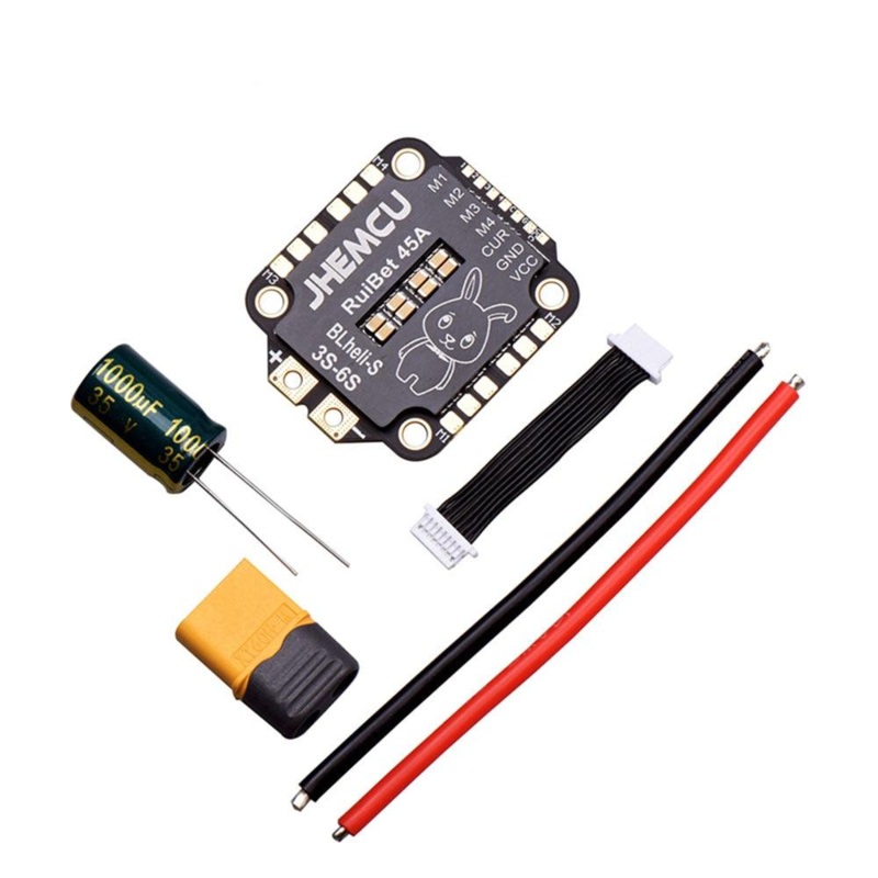 FPV Flight Controller Stack - JHEMCU RuiBet 45A/55A BLHELI_S Dshot600 3-6S Brushless 4in1 ESC 30X30mm for FPV Freestyle Flight Controller Stack DIY Parts RuiBet 45A3-6S